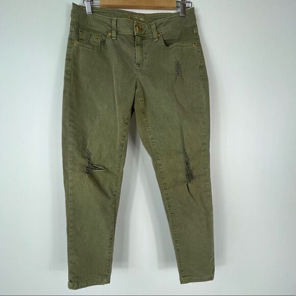 Michael Kors Pants Women's Size 4 Izzy Cropped Skinny Jeans Distressed Ladies - Picture 1 of 11